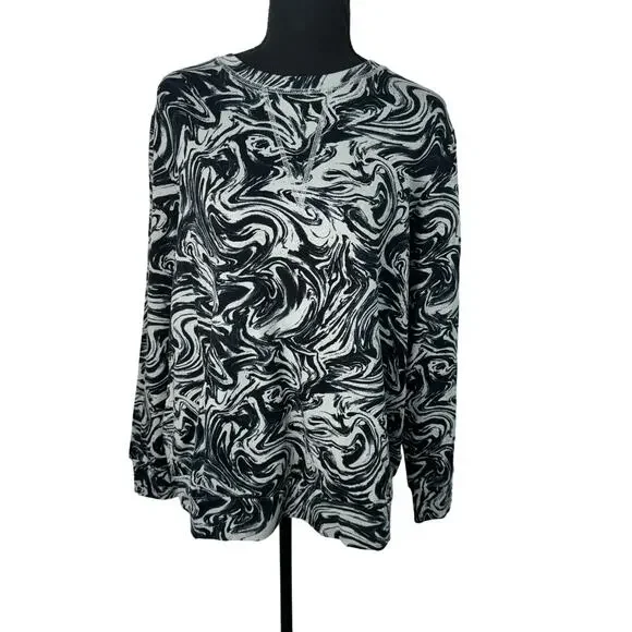 zuda Z-Knit Crewneck Pullover Cool Gray Swirl Size S NWOT - Picture 2 of 8